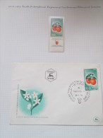 ISRAEL 1956 CITRUS GROWERS CONGRESS FDC AND MINT TAB STAMP - Neufs (avec Tabs)