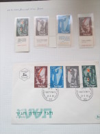 ISRAEL 1955 NEW YEAR FESTIVALS MTAB STAMPS AND FDC - Unused Stamps (with Tabs)