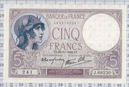 5 Francs Violet Type 1917 Modifié, Ref Fayette 4-15, état NEUF - 5 F 1917-1940 ''Violet''