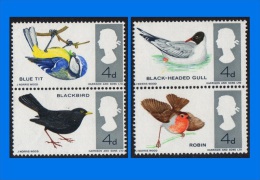 GB 1966-0003, British Birds, Complete Set Of 4 MNH Stamps - Unused Stamps
