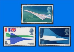 GB 1969-0004, First Flight Of Concorde, Set Of 3 MNH Stamps - Ungebraucht