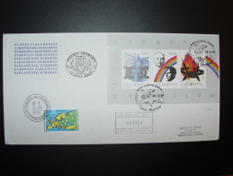 BLOC SHEET BLOCK SAN MARINO NUOVA EUROPA FDC CONSEIL EUROPE TIRAGE LIMITE. - Lettres & Documents