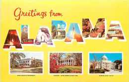 210419-Alabama Greetings, Large Letter Chrome Postcard, Multi-View, White House, Oakleigh & State Capitol - Otros & Sin Clasificación