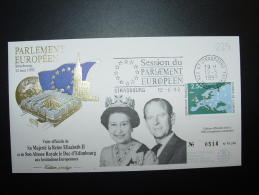 VISITE OFFICIELLE MAJESTE REINE ELIZABETH II ALTESSE ROYALE DUC EDIMBOURG EDITION PRESTIGE  CONSEIL EUROPE TIRAGE LIMITE - Storia Postale