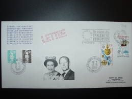 VISITE OFFICIELLE MAJESTE REINE ELIZABETH II ALTESSE ROYALE DUC EDIMBOURG 12.5.1992 EUROPA  CONSEIL EUROPE TIRAGE LIMITE - Cartas & Documentos