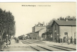 Carte Postale Ancienne Rilly La Montagne - Intérieur De La Gare - Chemin De Fer - Rilly-la-Montagne