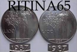 VARIANTE !!! LIRE 100 1987 FDC CON " 7 " UNCINO E SENZA !!! - 100 Lire