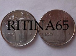 VARIANTE !!! LIRE 100 1991 FDC "99" CHIUSE E APERTE !!! - 100 Lire