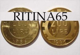 VARIANTE RARA !! LIRE 200 1986 DATA PICCOLA E GRANDE !! - 200 Lire