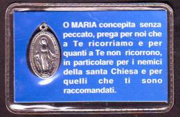 Medaglietta Madonna Della Milizia Mariana, Custodia Plastificata (cm 6,5 X 4) - Other & Unclassified