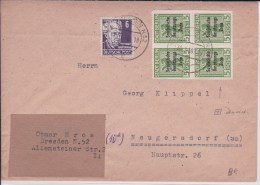 ZONE SOVIETIQUE  -  1950 -   ENVELOPPE  De DRESDEN à NEUGERSDORF - Storia Postale