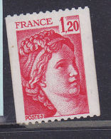 FRANCE N° 1981B 1.20 ROUGE TYPE SABINE ROULETTE AVEC NUMERO ROUGE NEUF SANS CHARNIERE - Rollo De Sellos