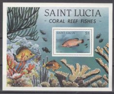 St.Lucia - 1983 Fishes Block MNH__(TH-495) - St.Lucia (1979-...)