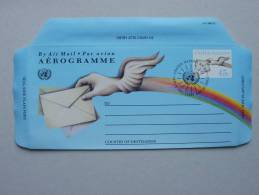 UNO-New York Aerogramm Air Letter LF 13 Oo Used ESST, Brief M. Regenbogen - Posta Aerea