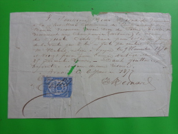 Quittance - -- Devant Notaire Timbre De 10 C Quittances Recus Et Note Des Debourses Et Honoraires Notaire Jarnac De 1877 - Unclassified