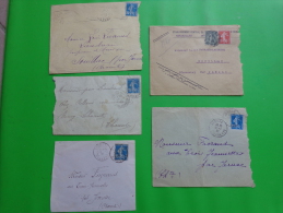 Lot Enveloppes Avec Timbres 25c Non Oblitere Raye---10c-15c Cachet Jarnac-sigogne-la Rochelle-cachet Paradis Compositeur - Unclassified