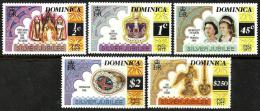 DOMINICA  25TH ANN. OF ACCESSION OF QEII WOMAN 1977 SET OF 5  STAMPS + M/S MINT SG562-77 READ DESCRIPTION!! - Dominique (1978-...)