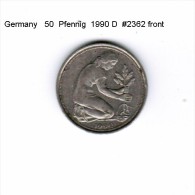 GERMANY   50  PFENNIG  1990 D  (KM # 109.2) - 50 Pfennig