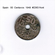 SPAIN   50  CENTIMOS  1949  (KM # 777) - 50 Centimos