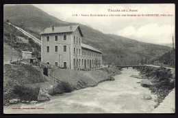 CPA ANCIENNE- FRANCE- AXAT (11)- USINE ELECTRIQUE EN TRES GROS PLAN- PASSERELLE- CONDUITE FORCÉE - Axat