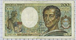 200 Francs Montesquieu, Ref Fayette 70-1, état TTB - 200 F 1981-1994 ''Montesquieu''