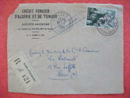 Algerie Lettre Recommandée Alger 1951 Banque Bank Cover - Cartas & Documentos