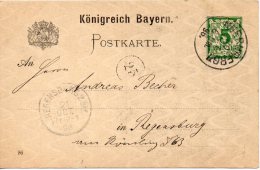 ALLEMAGNE BAVIERE ENTIER POSTAL ILLUSTRE 1896 - Autres & Non Classés