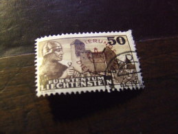 LIECHTENSTEIN  1937 GUERRIERI 50 R USATO - Dienstzegels