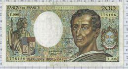 200 Francs Montesquieu, Ref Fayette 70-1, état TTB - 200 F 1981-1994 ''Montesquieu''