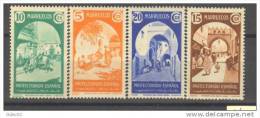 MA196SCSF-L4051A-TRI.Maroc.Marocco.MARRUECOS ESPAÑOL. PUERTAS TIPICAS. 1939 (Ed 196/9**)sin Charnela.LUJO - Islam