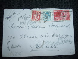 LETTRE POUR FRANCE TP EXPO UNIVER 1F + 50C + 25C OBL.MEC. 17 VII 1935 BRUXELLES 1 + VIGNETTE EXPOSITION UNIVERSELLE 1935 - Cartas & Documentos