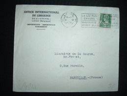 LETTRE POUR LA FRANCE TP 35C OBL. MEC. ? XI 1935? LIEGE 3 + OFFICE INTERNATONAL DE LIBRAIRIE - Covers & Documents