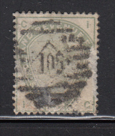 Great Britain Used Scott #104 5p Victoria, Green Position IC Cancel: Diamond ´105´ - Spacefiller - Gebruikt