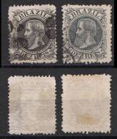 Brazil Brasilien Mi# 51 A+b Used 10R Dom Pedro 1882 - Oblitérés