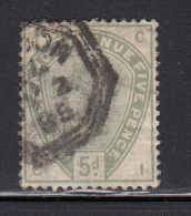 Great Britain Used Scott #104 5p Victoria, Green Position CI - Oblitérés