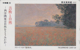 RARE TC JAPON / 110-011  - PEINTURE FRANCE- MONET - Champ De Coquelicots - PAINTING JAPAN Phonecard POPPY - 74 - Peinture