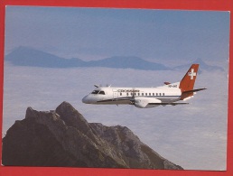 Z0486 Crossair Saab Cityliner Over The Swiss Alps. Non Circulé. - 1946-....: Era Moderna