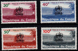 B5125 CONGO 1966, SG 618-21 OMS At Geneva Overprint On Palais De La Nation  MNH - Nuevas/fijasellos