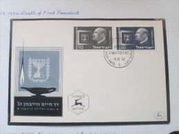 ISRAEL 1952 PRESIDENT WEIZMAN FDC AND MTAB STAMPS - Cartas & Documentos