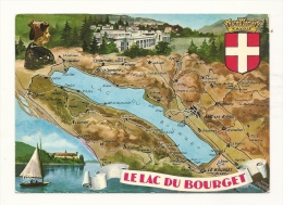 Cp, Carte Géographique, Lac Du Bourget - Landkarten