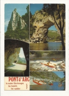 Cp, 07, Les Gorges De L'Ardèche Vers Le Pont D'Arc, Multi-Vues, écrite 1978 - Vallon Pont D'Arc