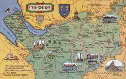 Cp , CARTES GÉOGRAPHIQUES , Comté De CHESHIRE , Angleterre - Landkarten