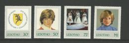 1982 Lady Di 21st Birthday Set Of 4  Complete MUH Unused - Lesotho (1966-...)