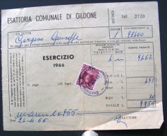 1966 Marca Da Bollo £ 20 Molise ESATTORIA E TESORERIA COMUNALE Gildone Campobasso Fiscale Italia - Fiscales