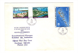 Premier Jour D´ Emission, FDC: Nouvelles Hebrides, Port Vila, Constitution Changes Evolution Des Institutions, 29-06-76 - FDC