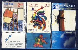 ##Israel 2001-03. 3 Art Items. Paintings. Michel 1647, 1674, 1721. MNH(**) - Ongebruikt (met Tabs)