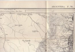 C1081 - ANTICA CARTINA - CARTA TOPOGRAFICA PER USO MILITARE - F.:78  ARGENTERA - Topographical Maps
