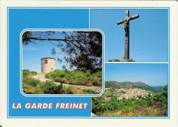 CP De LA GARDE FREINET " Vue Générale , La Croix , Le Moulin " . - La Garde Freinet
