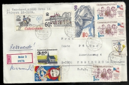 CSSR Ceskoslovensko 1978 R-Brief Einschreiben Registered Recommandé Brno-BRD Mi. 1989 2228 2324 2377 2404 2424 2458 2010 - Covers & Documents