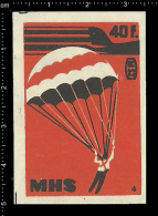 Hungarian Poster Stamp -  Parachute MHS - Parachute Parachuting Fallschirm Fallschirmspringer Schirm - Fallschirmspringen